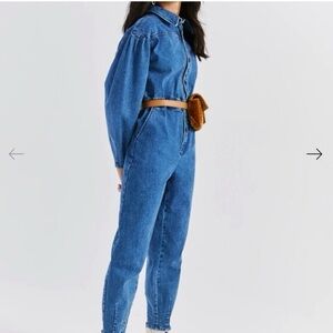 Something Navy Denim Jumpsuit